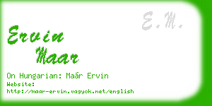 ervin maar business card