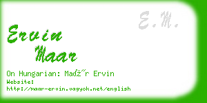 ervin maar business card